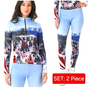 SET- Perfect Moment Dede Party Leggings & half zip top Perfect Moment Base Layer